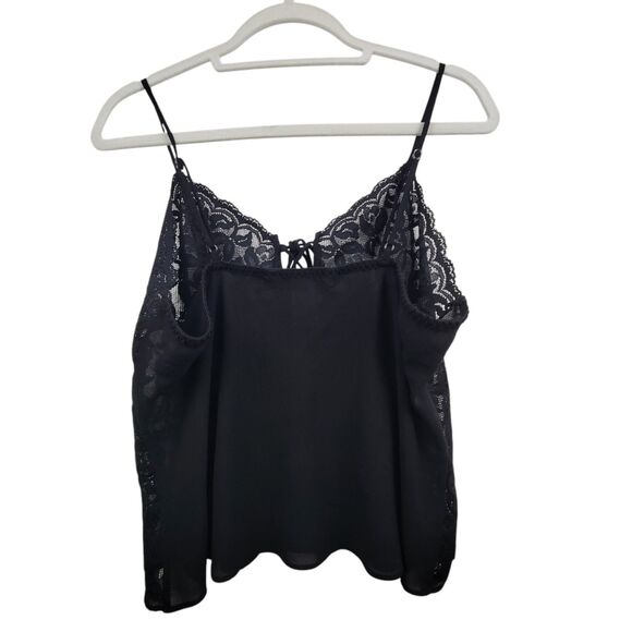 Private Luxuries Black Lace Sheer  Sleep Top Size Large - Picture 2 of 5